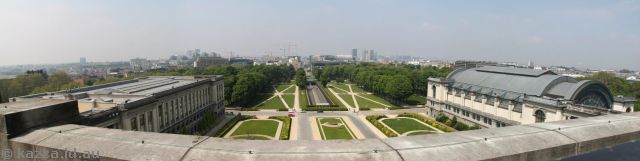 View west from the arch